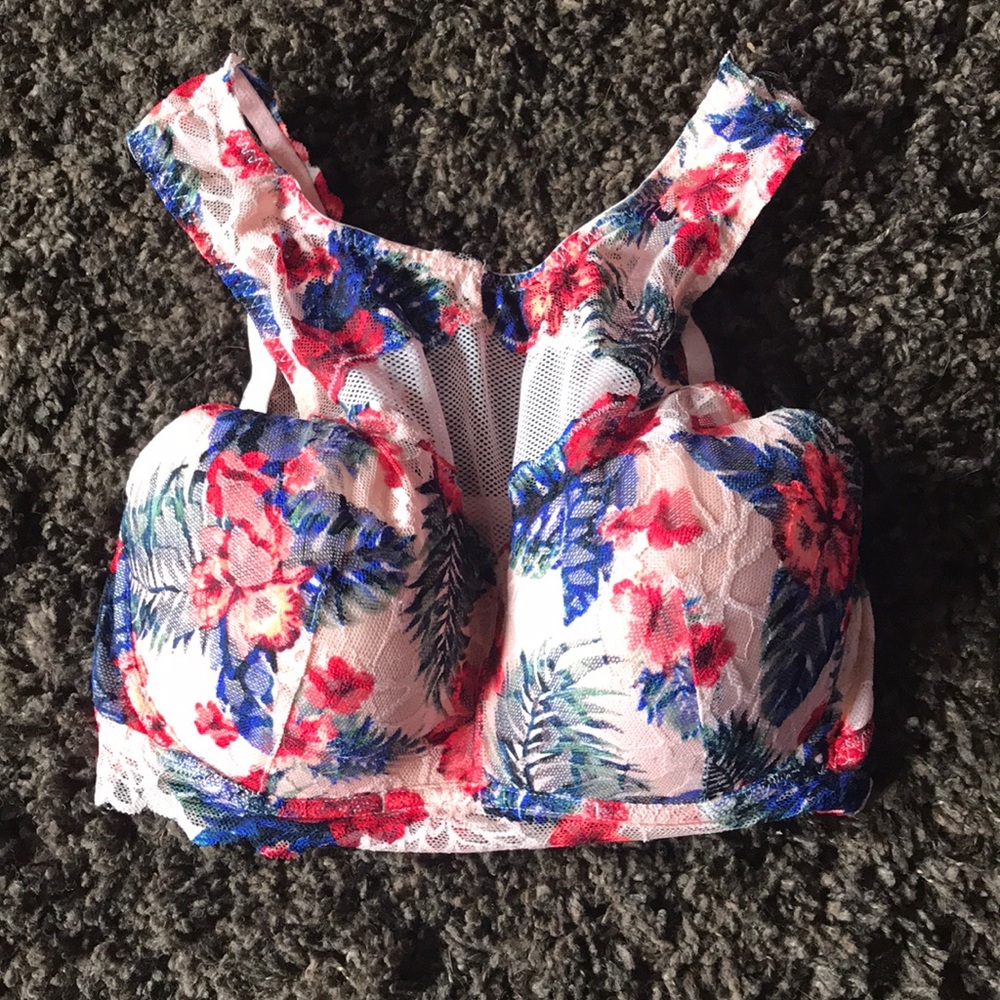 Mesh detail blush bralette